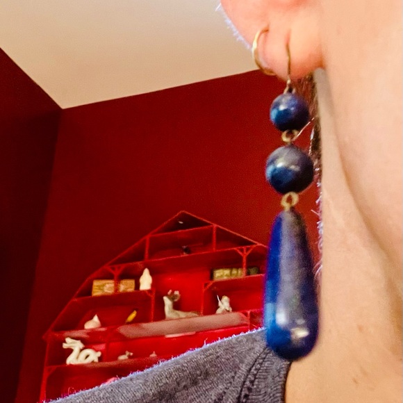 Antique Lapis drop earrings. Just stunning! - Picture 4 of 7